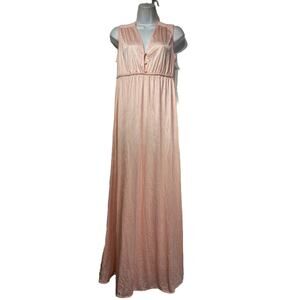 vintage vassarette long maxi sleeveless nightgown size S